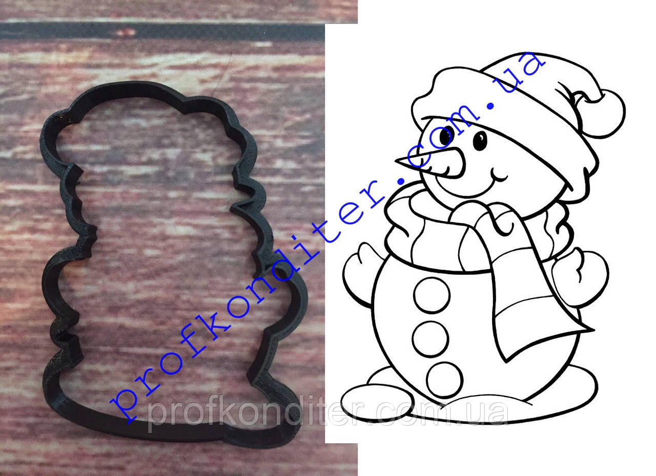 Вирубка Веселий Сніговик, висота 15см, фото 1