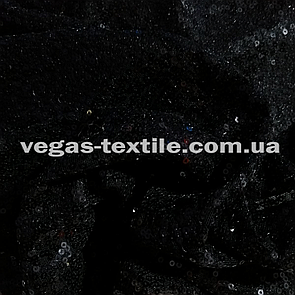 Паєткова тканина на сітці Чорний