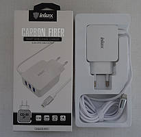Мережевий зарядний пристрій Inkax CD-50 USB — Lightning USB колір білий