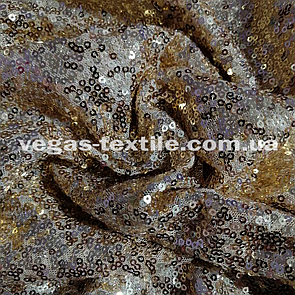 Паєткова тканина на сітці Золото