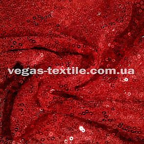 Паєткова тканина на сітці Червоний