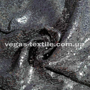 Паєткова тканина на сітці Світло-сірий