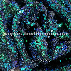 Паєткова тканина на сітці Хамелеон