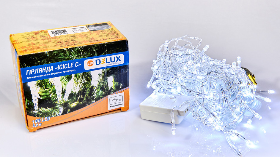 Гірлянда внутрішня DELUX є icicle З 100LED 3,2х0,7m білий/прозорий IP20