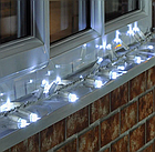 Вулична світлодіодна гірлянда нитка (String) 10м, 100LED холодний білий, Flash мерехтіння, білий дріт, фото 7