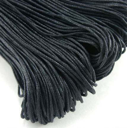 Вощений шнур 1 мм, чорний (5 м), фото 1