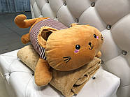 Плед — м'яка іграшка 3 в 1 (Котик у тельняшці ) в асортименті, фото 4