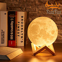 Нічник світильник місяць 3d moon lamp 15 см