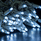 Вулична світлодіодна гірлянда нитка (String) 10м, 100LED холодний білий, Flash мерехтіння, білий дріт, фото 10