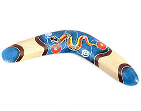 Бумеранг розписний дерево блакитний (31,5х12х1 см)