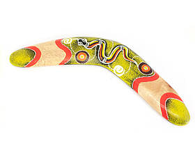 Бумеранг розписний дерево жовтий (31,5х12х1 см)