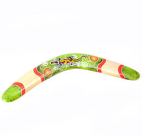 Бумеранг розписний дерево зелений(41х13х1,5 см)