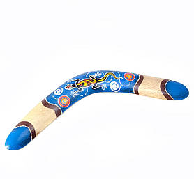 Бумеранг розписний дерево синій (41х13х1,5 см)