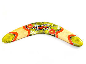 Бумеранг розписний жовтий (31,5х10х1 см)