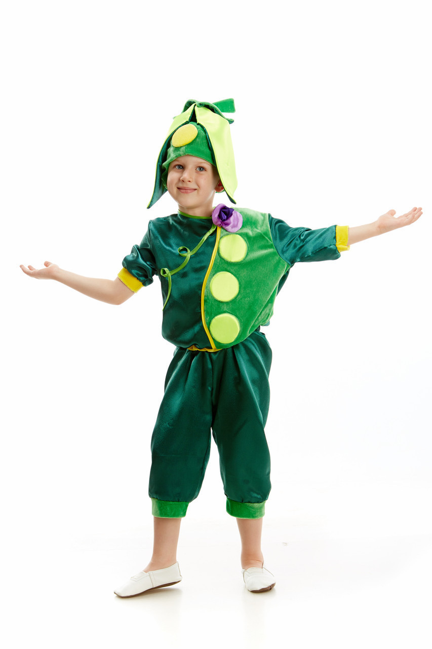 Дитячий карнавальний костюм для хлопчика «Горох» 110-120 см, зелений