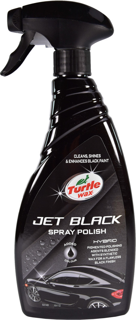 Чорний поліроль для кузова Turtle Wax Hybrid Jet Black Spray Polish 500 мл тригер