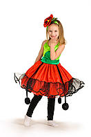 Детский карнавальный костюм для девочки «Мак» 110-120 см, красный