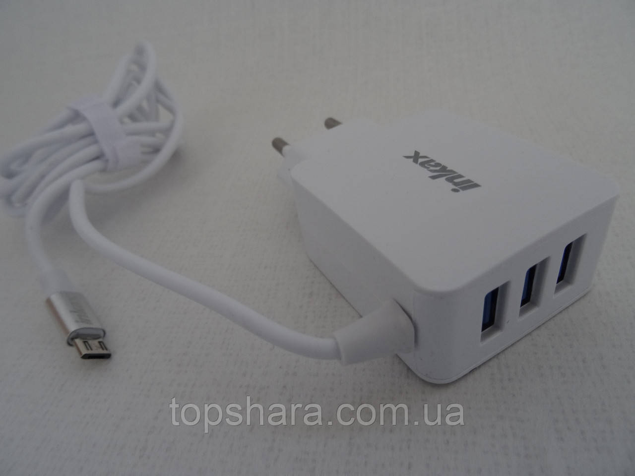 Зарядний пристрій INKAX CD-50 Micro (3.1 A 3USB-порти)