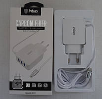 Мережевий зарядний пристрій Inkax CD-50 USB — Lightning USB колір білий