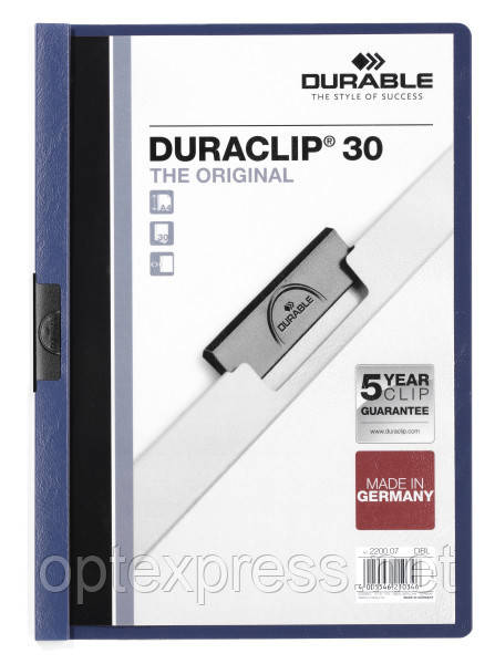 Папка кліп-файл DURAСLIP DURABLE на 30 аркушів синя