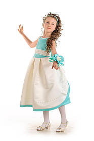 Дитяче карнавальне ошатне плаття для дівчинки «М'ята» 115-125 см, м'ятно-біле
