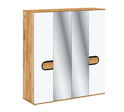 Шафа розпашна чотирьохдверна у вітальню/спальню з ДСП+МДФ RODAN Q Blonski