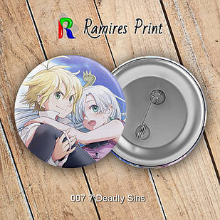 Значок 56 мм Аніме 7 deadly sins 07