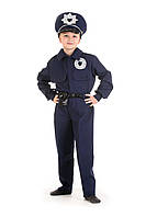 Дитячий карнавальний костюм для хлопчика «Поліцейський» 110-120 см, 120-130 см, 130-140 см, темно-синій