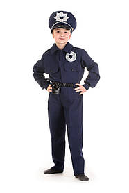 Дитячий карнавальний костюм для хлопчика «Поліцейський» 110-120 см, 120-130 см, 130-140 см, темно-синій