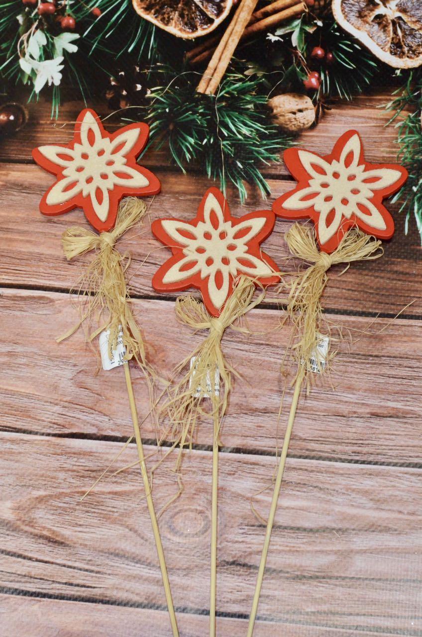 Новорічний топер Сніжинка червона (шт), фото 1