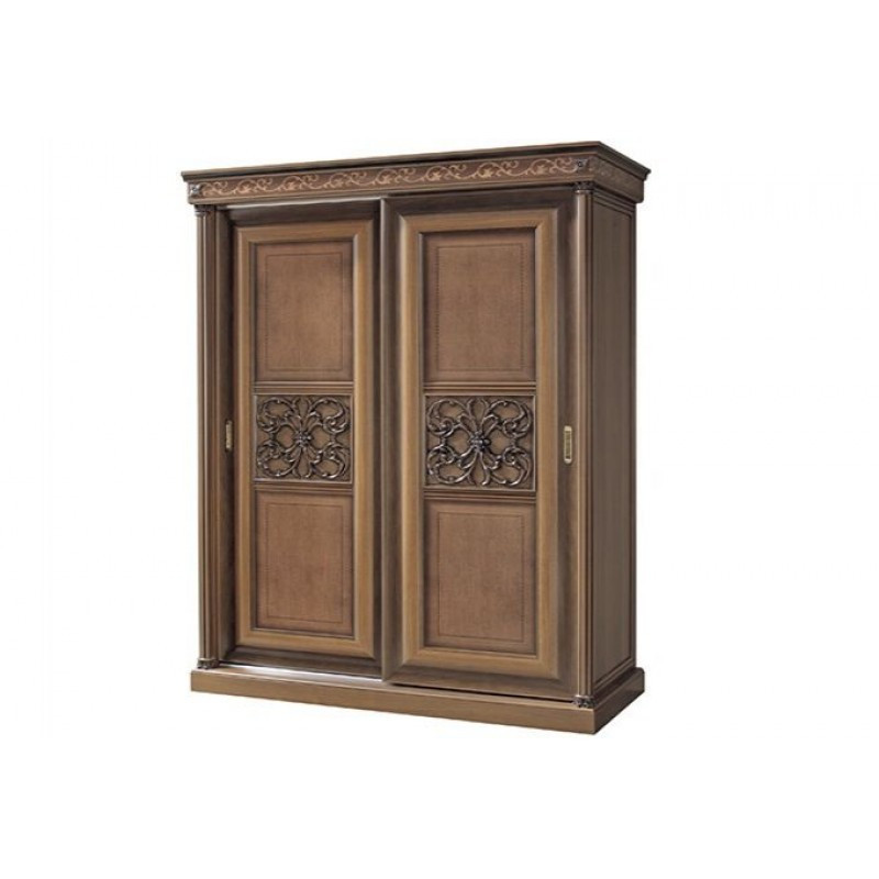 Шафа дводверна розпашна в спальню з ДСП/МДФ Горіх Караваджо С-2 Скай, фото 1