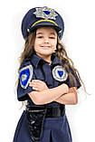 Дитячий карнавальний костюм для дівчинки «Поліцейська дівчинка» 110-120 см, 120-130 см, 130-140 см, синій, фото 2