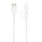 Ліцензований USB-кабель для iPhone і iPad з перехідником на micro-USB (1 м, білий), фото 2