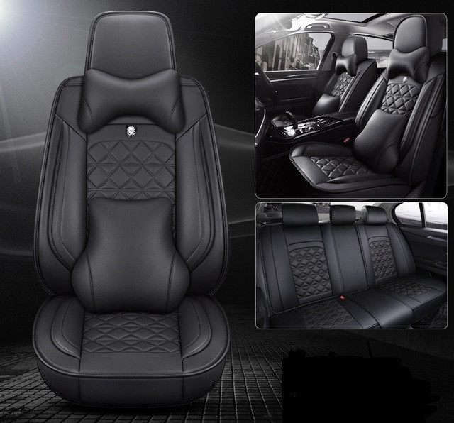 Модельные чехлы LUX на сидения автомобиля для Seat перед и зад c подушкой