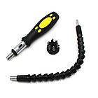 Гнучка біта з 6 насадками SNAKE BIT NJ-196/ Магнітний подовжувач для викрутки/Гибка викрутка, фото 5