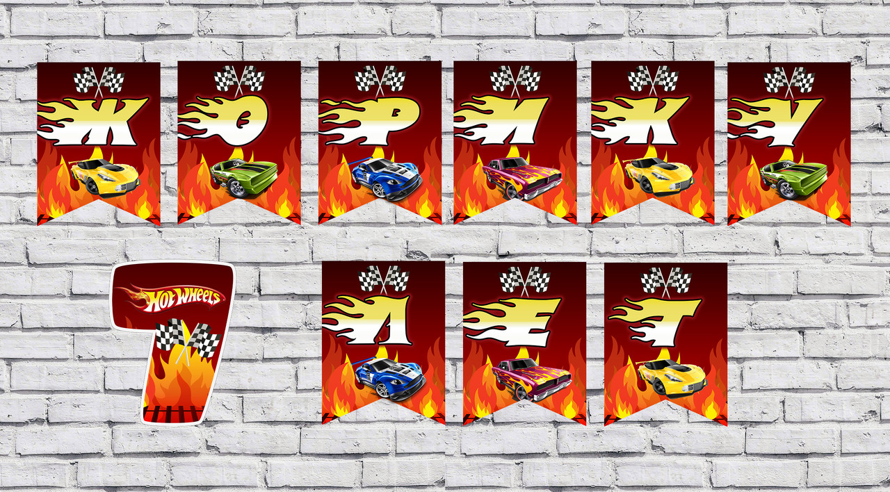 Іменна гірлянда "Хот Вілс/Hot Wheels" (ціна з прапорець)