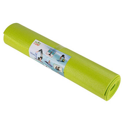 Килимок для фітнесу салатовий Green Camp 173*61см товщина 6 мм, фото 1