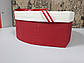 Подарункова коробочка у формі серця з бантом в червону смужку 21.5 см, фото 3