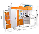 Ліжко-горище з шафою і столом дитяче, фото 2