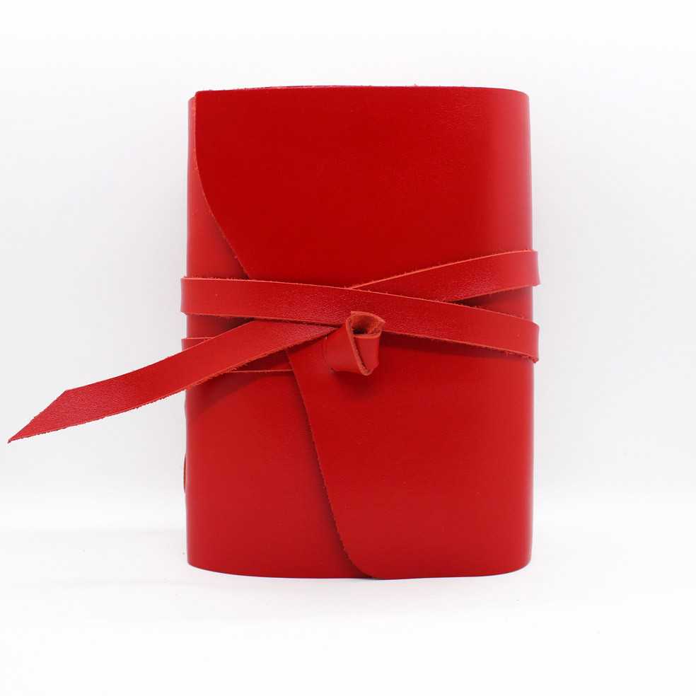 Шкіряний блокнот COMFY STRAP В6 жіноча червона ручна робота, фото 1