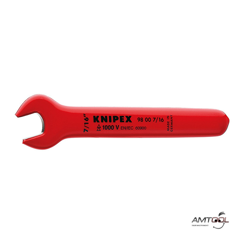 Ключ гайковий ріжковий 7/16" 1000V — Knipex 98 00 7/16"