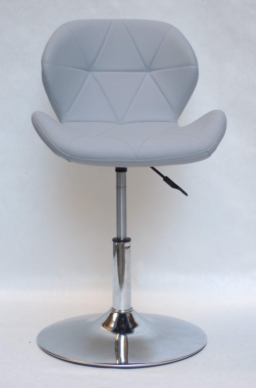 Стілець Інвар Invar CH - BASE сіра 35 екошкіра, на хром диску з регулюванням, фото 1