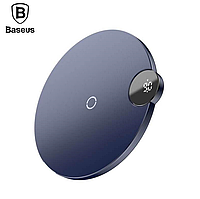 Бездротовий зарядний пристрій Baseus Digital LED Qi Quick Charge 10W для телефону Синій