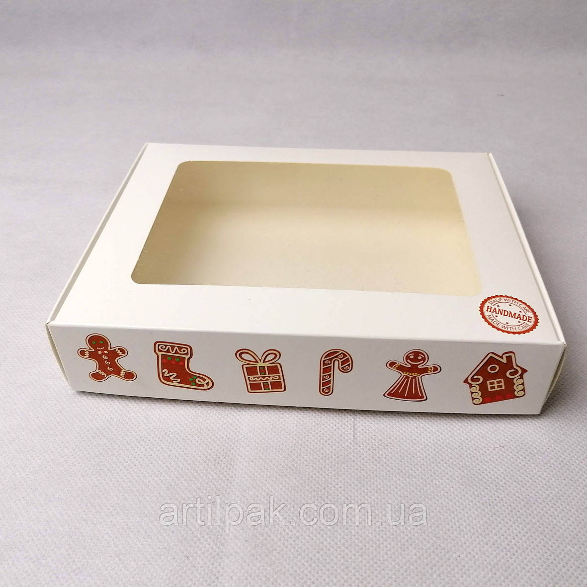 Коробка 192*148*40 для печива і пряників з прозорим вікном Імбирне печиво, фото 1