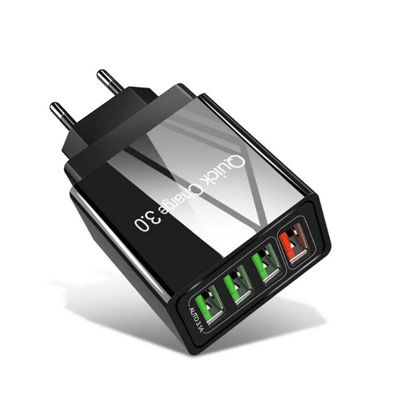 Зарядний пристрій для швидкого заряджання 4 port USB Quick Charge 3.0 зарядний блок заряджання для телефону