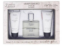 Чоловічий подарунковий набір Arrivederci (EDT 100ml + Schover Gel 50ml + After Shave 50ml))