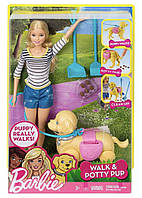 Барбі прогулянка із собакою — Barbie Girls Walk and Potty Pup with Blonde Doll