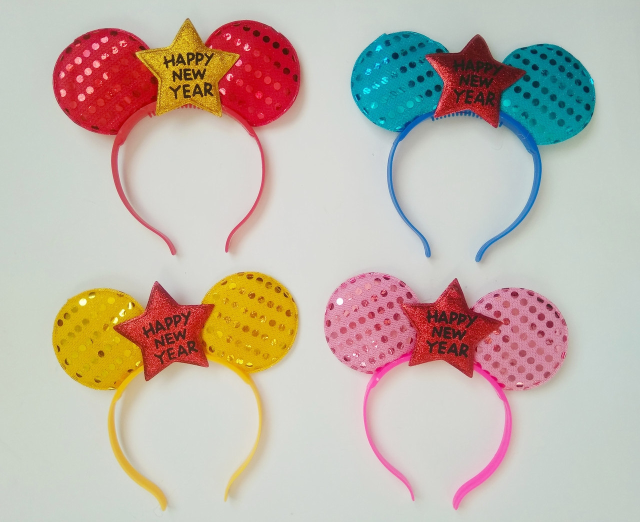 Обруч миготливий з вухами Happy New Year, фото 1