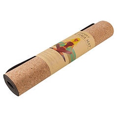 Килимок для йоги пробковий Green Camp 183х61см товщиною 6мм