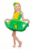 Детский карнавальный костюм для девочки Морковка «Модница» 115-125 см, оранжевый с зеленым